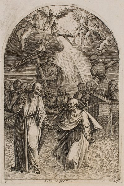 Jesus and St. Peter Walking on the Water, from the series “Pictures of Rome” by Jacques Callot