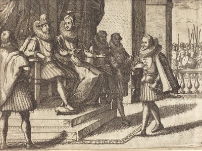 King and Queen in Consultation about the Turks [recto], 1612 by Jacques Callot