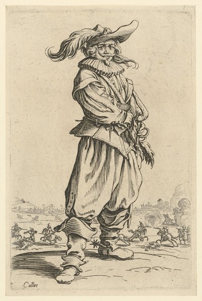 Warrior with the Large Feather Hat by Jacques Callot