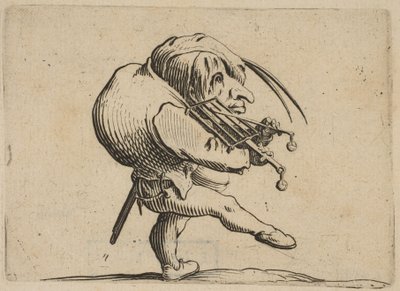 Man Scraping a Grill in the Guise of a Violin by Jacques Callot