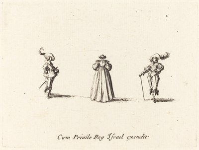 Lady Seen from Behind, and Two Gentlemen by Jacques Callot