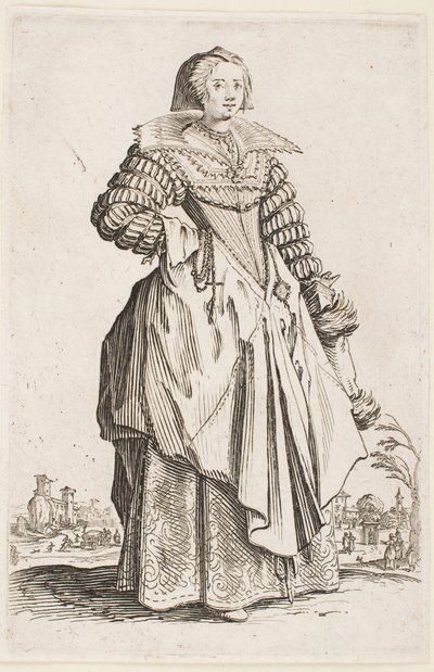 Lady in a Wide Collar, from the series “The Nobility of Lorraine” by Jacques Callot