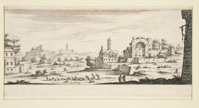 Landscape with Large Buildings by Jacques Callot