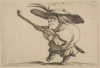 The Lute Player (Le Joeuer de Luth) from Varie Figure Gobbi by Jacques Callot