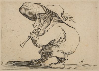The Flageolet Player, from Varie Figure Gobbi by Jacques Callot