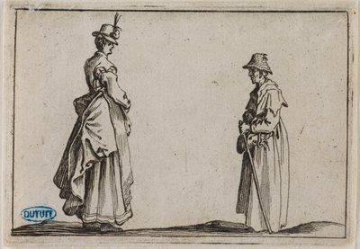 The Caprices, Two Women in Profile. Nineteenth Number of the Suite of 50 Pieces Engraved in Florence by Jacques Callot