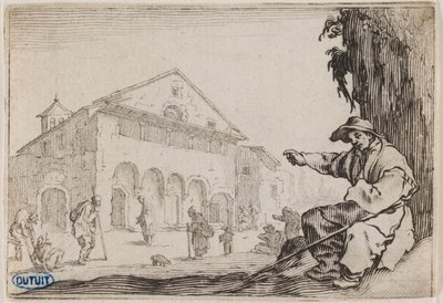 Les Caprices, The Hospice. Thirty-eighth number of the suite of 50 pieces engraved in Nancy (Lieure 465, Meaume 843) by Jacques Callot