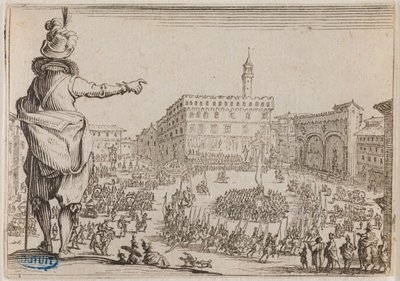 The Caprices, A Festival in the Piazza della Signoria in Florence. Forty-sixth number of the suite of 50 pieces engraved in Nancy (Lieure 473, Meaume 859) by Jacques Callot