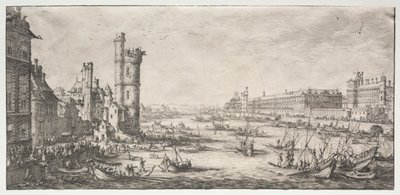 Les Deux Grandes Vues de Paris: Vue du Louvre by Jacques Callot