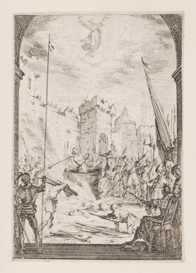 Martyrdom of St. John the Evangelist, no. 2 from The Martyrdom of the Apostles by Jacques Callot
