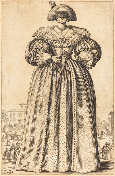 Masked Noble Woman by Jacques Callot