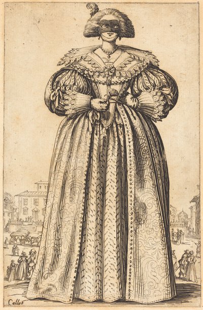 Masked Noble Woman by Jacques Callot