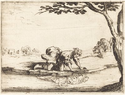 Narcissus Looking in the Water by Jacques Callot