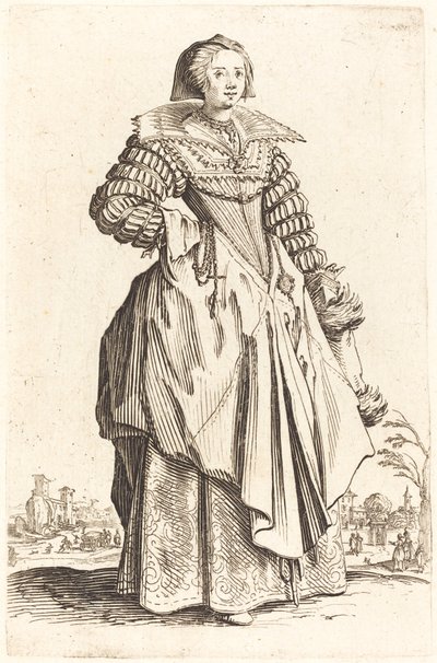 Noble Woman with Large Collar by Jacques Callot