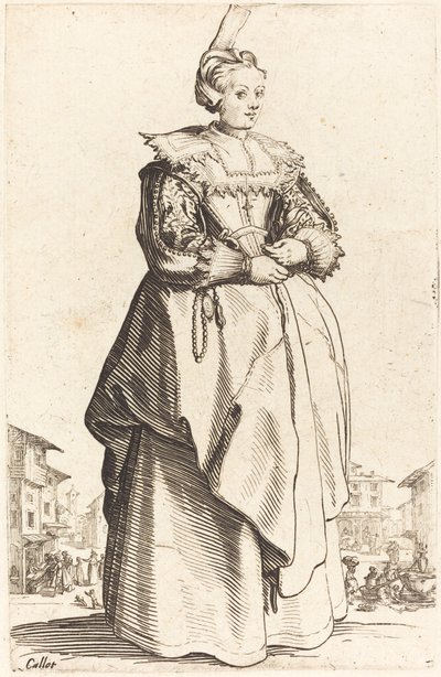 Noble Woman with a Small Hat by Jacques Callot