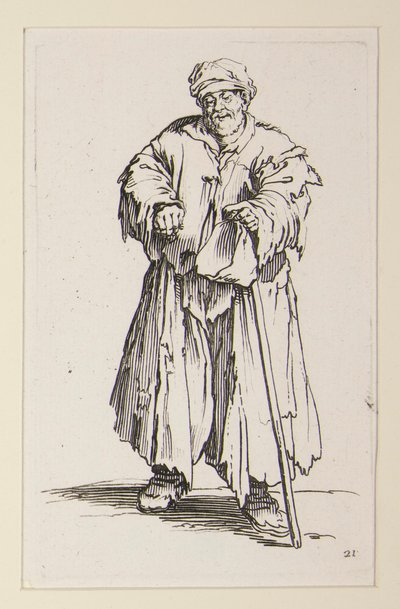 Obese Man with Lowered Eyes, from the Beggars by Jacques Callot