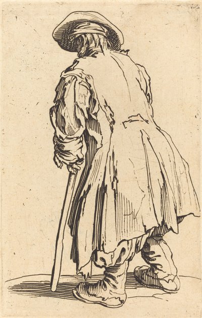 Old Beggar with One Crutch by Jacques Callot