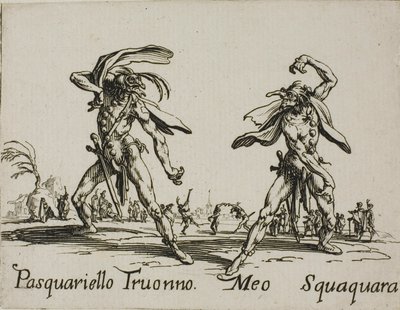 Meo Squaquara, plate 20 from Balli di Sfessania by Jacques Callot