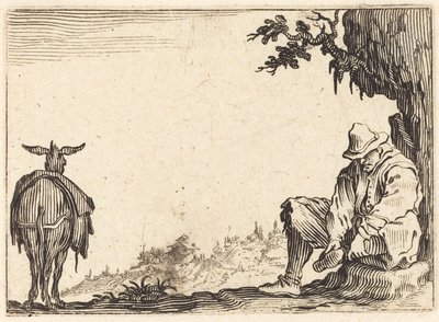 Peasant Removing His Shoe by Jacques Callot