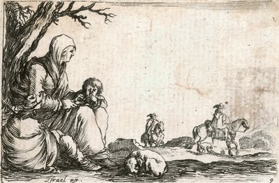 Peasant Woman Resting by Jacques Callot