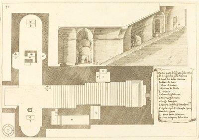 Plan and Part of the Elevation of the Church of the Holy Sepulchre of the Madonna by Jacques Callot