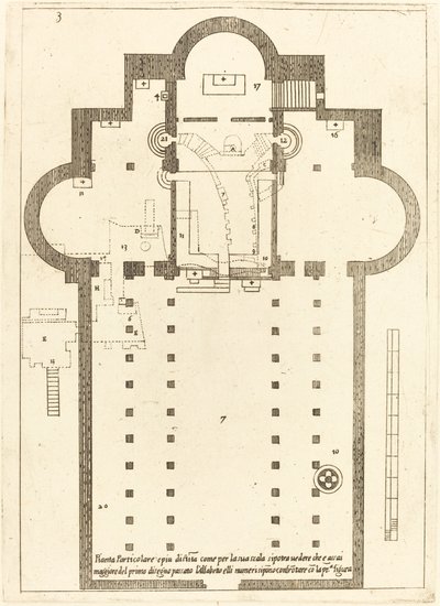 Plan of the Church of the Holy Manger by Jacques Callot