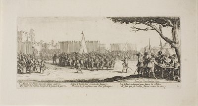 Recruitment of Troops (plate two from The Miseries of War) by Jacques Callot