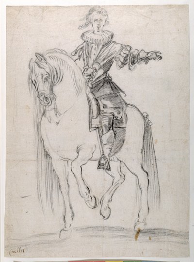 Sketch for Louis XIII on Horseback by Jacques Callot