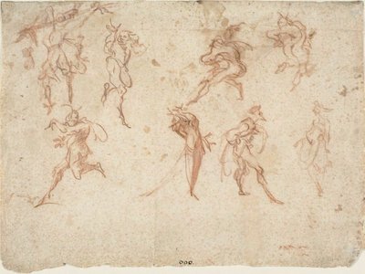 Sketches for the Balli di Sfessania (recto) Sketches of Dancers (verso) by Jacques Callot