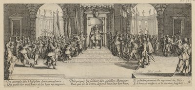 Distribution of Pay, Plate 18 from the series "Horrors of War" by Jacques Callot