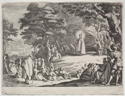 St. Amo Preaching in a Wood by Jacques Callot