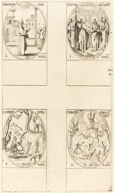 St. Benignus; Festival of All Saints; Commemoration of the Dead; St. Hubert by Jacques Callot