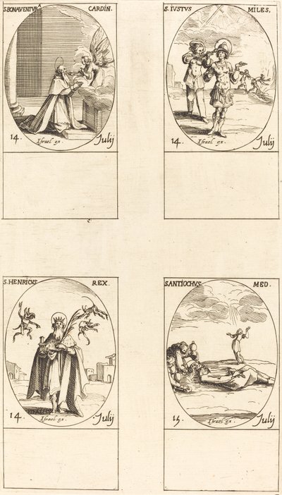 St. Bonaventura; St. Justus; St. Henry, Emperor; St. Antiochus by Jacques Callot