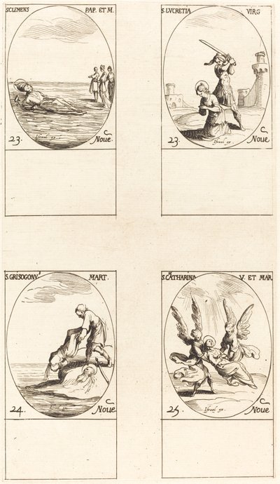 St. Clement; St. Lucretia; St. Chrysogonus; St. Catharine by Jacques Callot