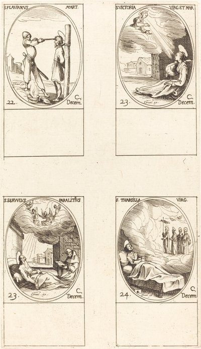 St. Flavian; St. Victoria; St. Servulus; St. Tharsilla by Jacques Callot