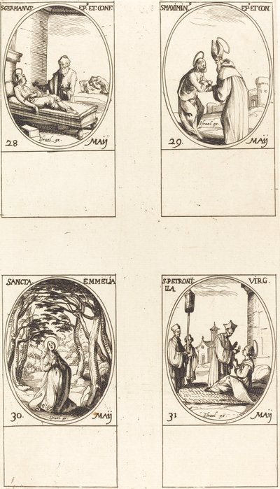 St. Germanus of Paris; St. Maximinus; St. Emmelia; St. Petronilla by Jacques Callot