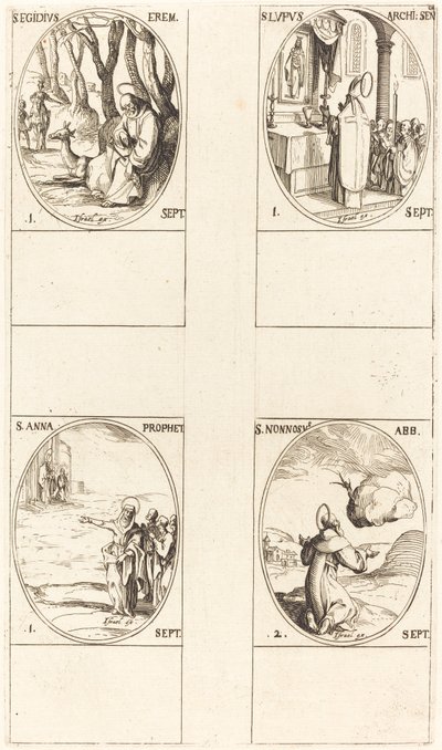 St. Giles; St. Lupus; St. Anne; St. Nonnosus by Jacques Callot