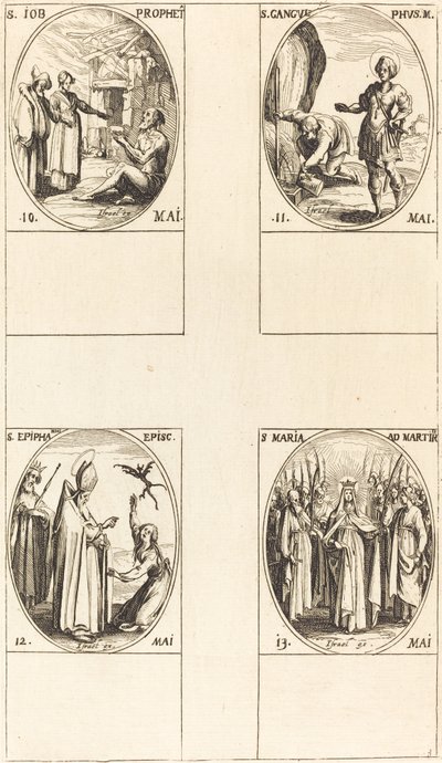 St. Job, Prophet, St. Gangulphus, St. Epiphanius, St. Mary of Martyrs by Jacques Callot