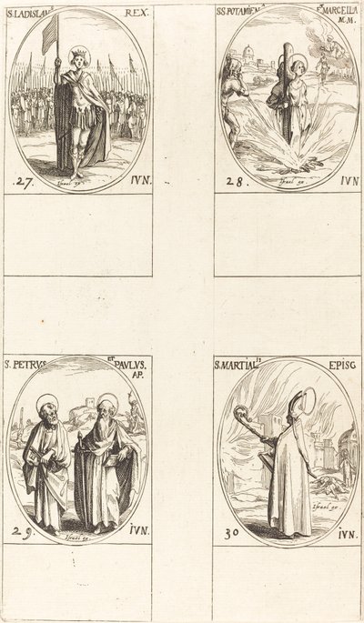 St. Ladislas, Sts. Potamiana and Marcella, Sts. Peter and Paul, Apostles, St. Martial by Jacques Callot
