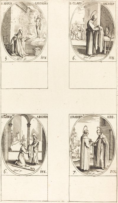 St. Maria Gaudioru; St. Cladius; St. Norbert; St. Robert by Jacques Callot