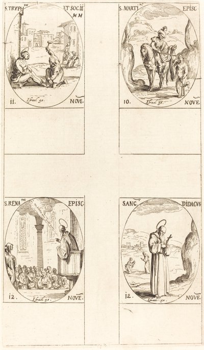 St. Martin, St. Tryphon and Companions, St. Renatus, St. Didacus by Jacques Callot