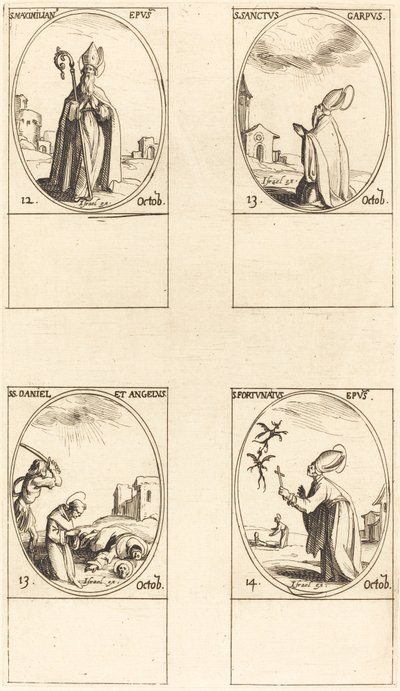 St. Maximilian; St. Carpus; St. Daniel and Angelus; St. Fortunatus by Jacques Callot