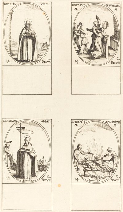 St. Othilia; Sts. Nicasius & Eutropia; St. Agnelus; Sts. Thyrs