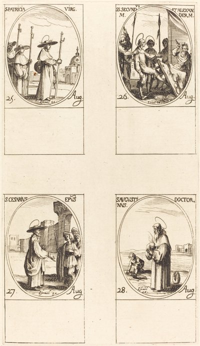 St. Patricia, Sts. Secundus and Alexander, St. Cesarius, St. Augustin by Jacques Callot