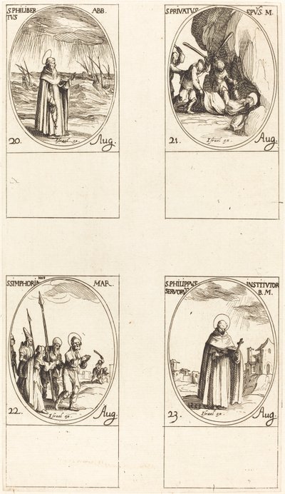 St. Philibert, Abbot; St. Privatus; St. Symphorian; St. Philip by Jacques Callot