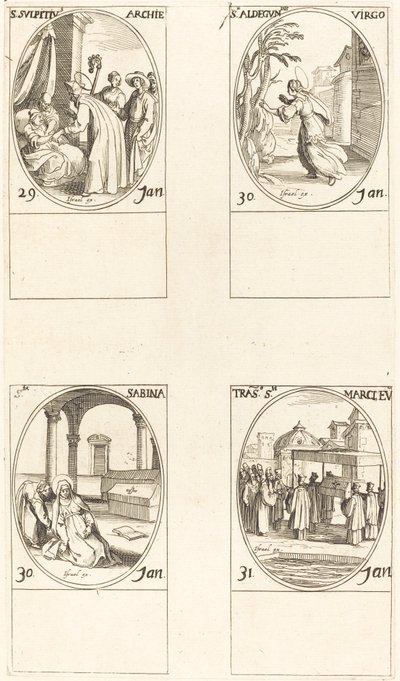 St. Sulpicius; St. Aldegondes; St. Sabina; The Calling of St. Mark by Jacques Callot