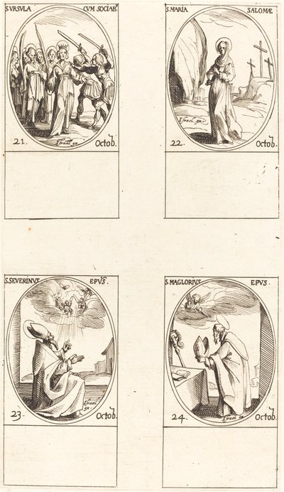 St. Ursula and Companions; St. Mary Salome; St. Severinus; St. Maglorius by Jacques Callot