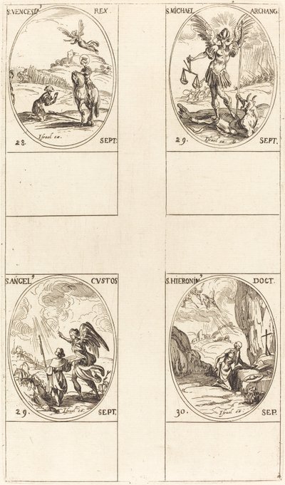 St. Wenceslas; St. Michael, Archangel; The Guardian Angel; St. Jerome by Jacques Callot
