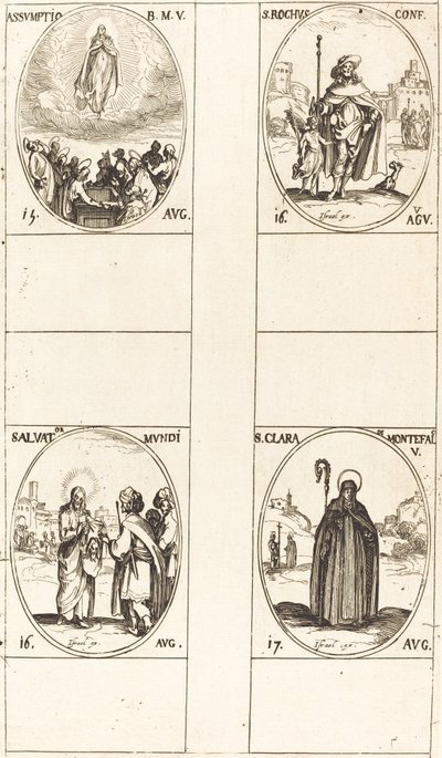 The Assumption; St. Roch; Salvator Mundi; St. Clare of Monte Falco by Jacques Callot