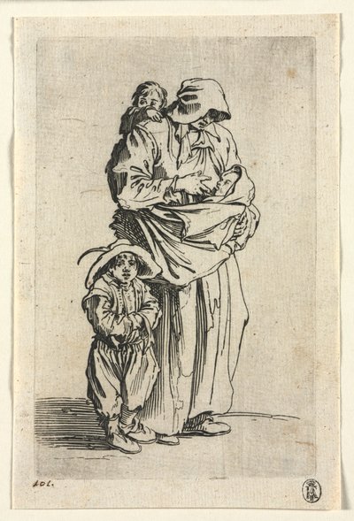 The Beggars: A Mother and Her Three Children by Jacques Callot